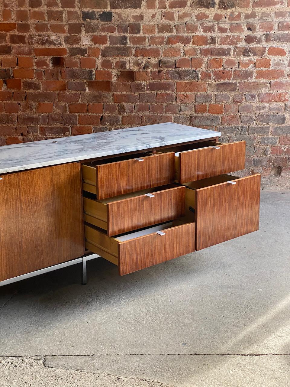 Florence Knoll Marble & Rosewood Credenza, Circa 1950s In Good Condition In Longdon, Tewkesbury