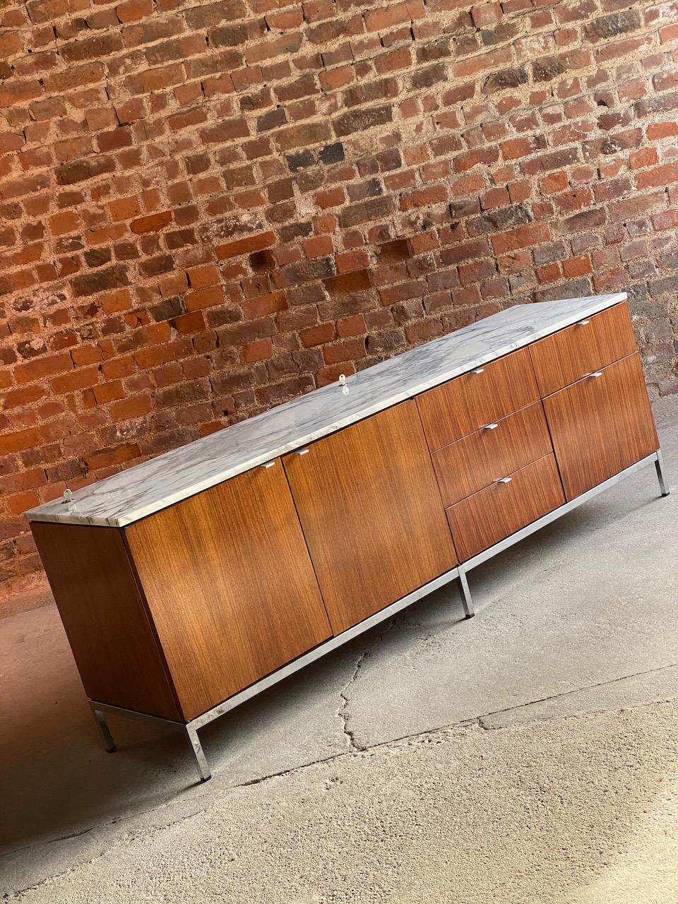 Florence Knoll Marble & Rosewood Credenza, Circa 1950s 3