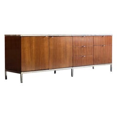 Retro Florence Knoll Marble & Rosewood Credenza, Circa 1950s