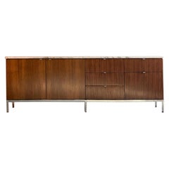 Vintage Florence Knoll Marble & Rosewood Credenza, Circa 1950s