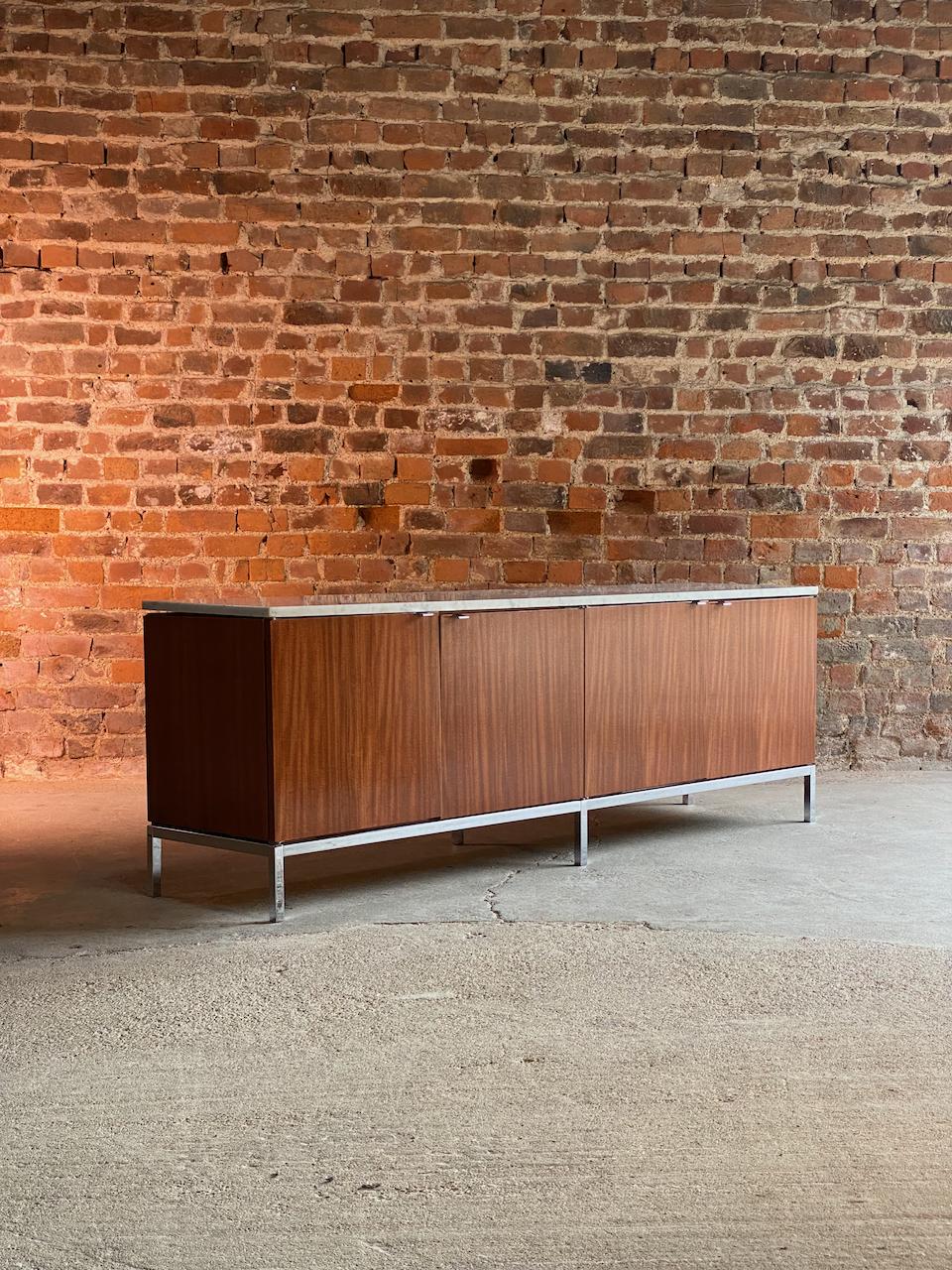 Florence Knoll Marble & Teak Credenza, USA, 1970s For Sale 5