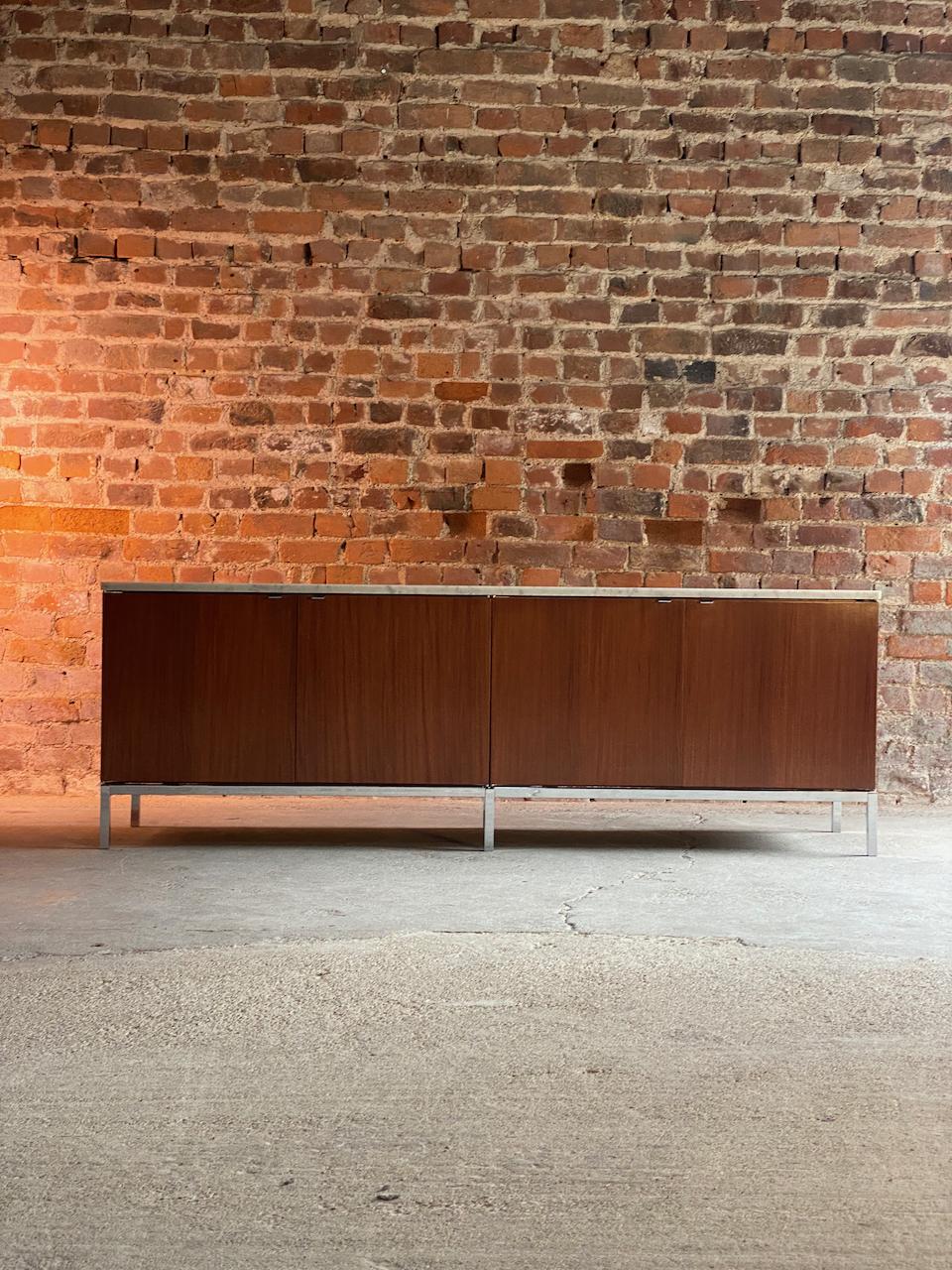 Florence Knoll Marble & Teak Credenza, USA, 1970s For Sale 8