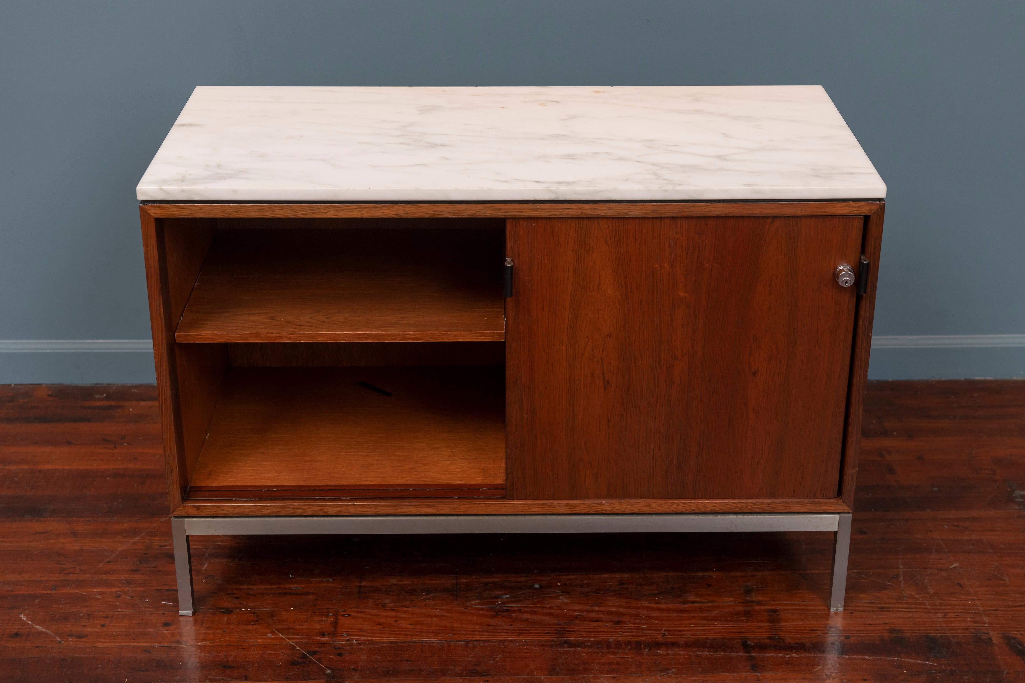 American Florence Knoll Marble-Top Rosewood Credenza For Sale
