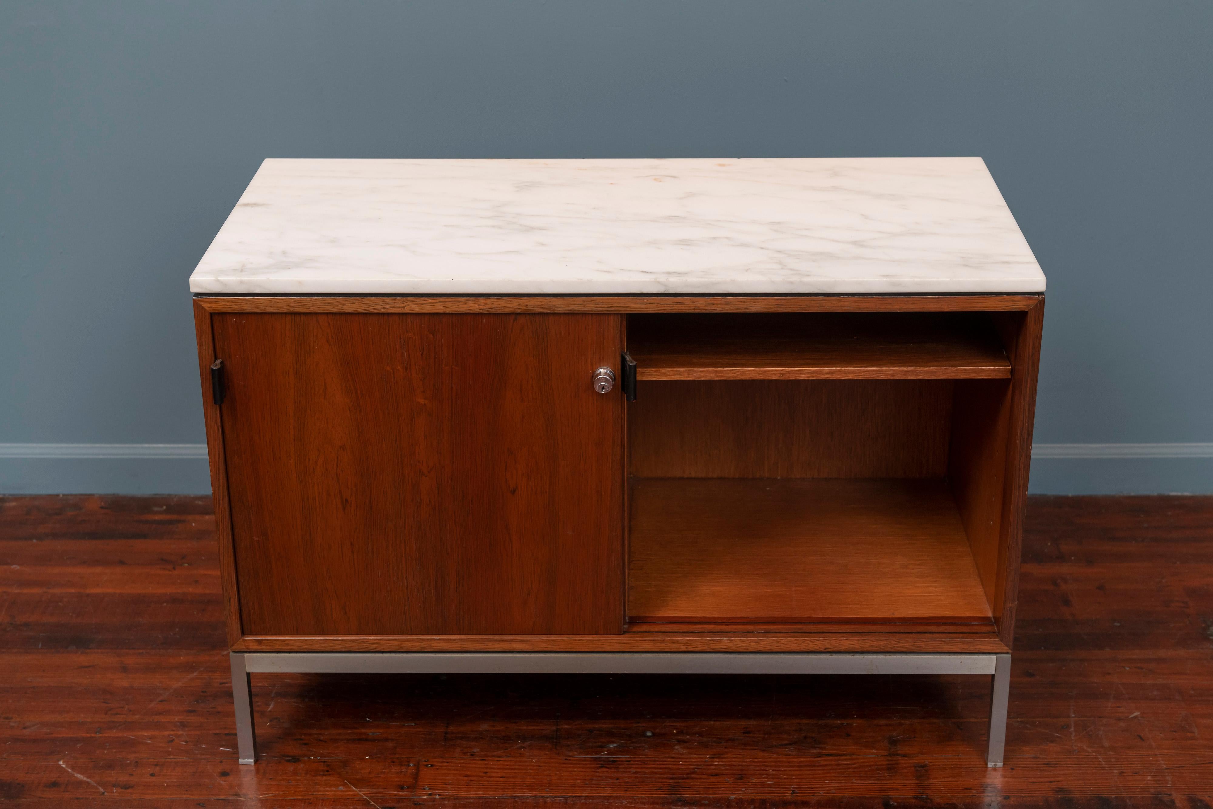 Florence Knoll Marble-Top Rosewood Credenza In Good Condition For Sale In San Francisco, CA