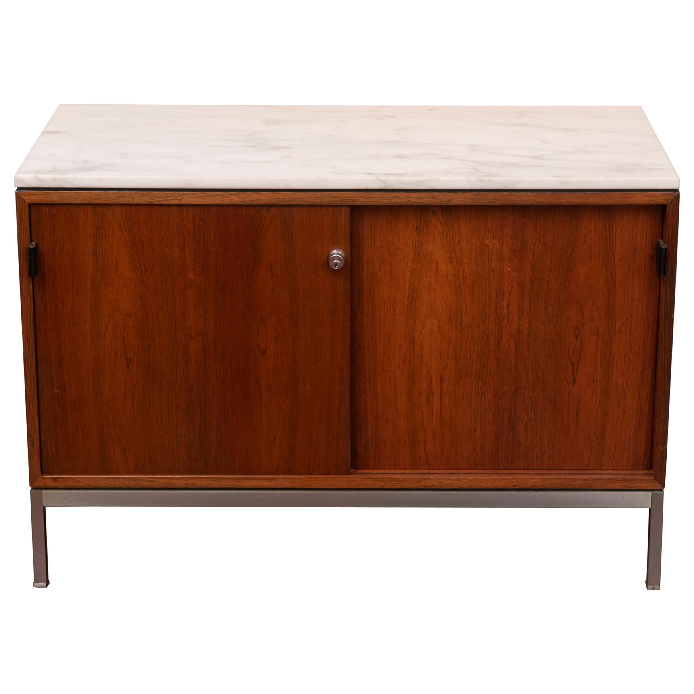 Florence Knoll Marble-Top Rosewood Credenza For Sale