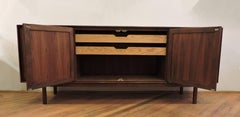 Florence Knoll Mid-Century Modern Walnut and Cane Credenza