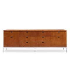 Florence Knoll Credenza di metà secolo in teak e cromo