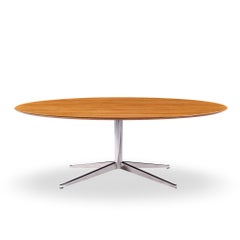 Florence Knoll Mid Century Nussbaum und Chrom Esstisch