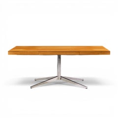 Florence Knoll Mid Century Walnut and Chrome Partner Desk