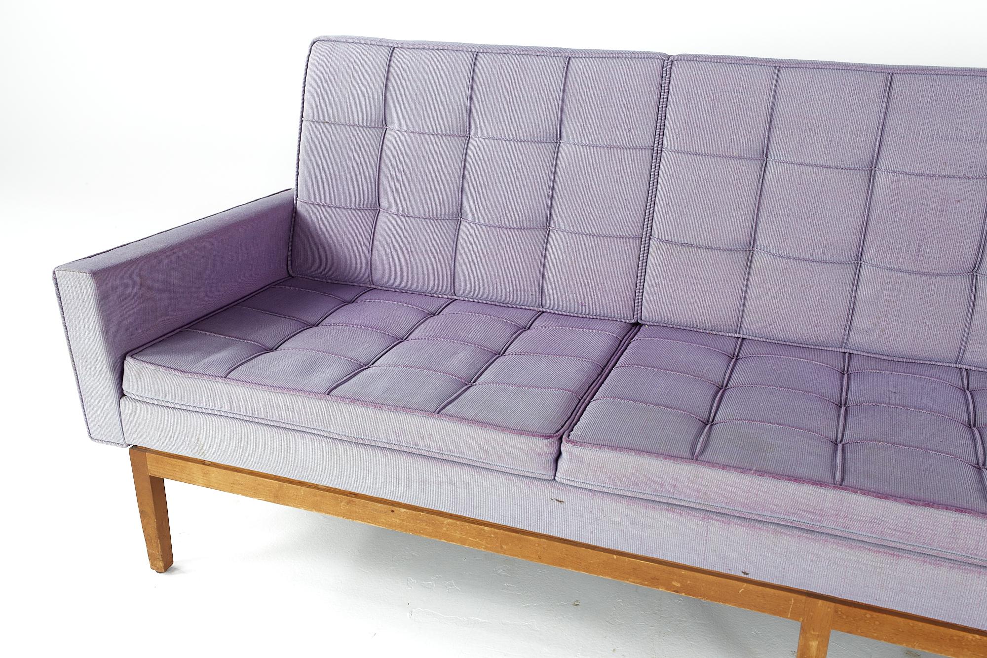 Upholstery Florence Knoll Midcentury Walnut Sofa For Sale