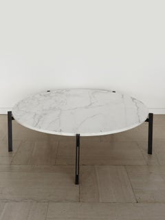 Florence Knoll Midcentury Large Metal Carrara Marble Sofa Table 1960s