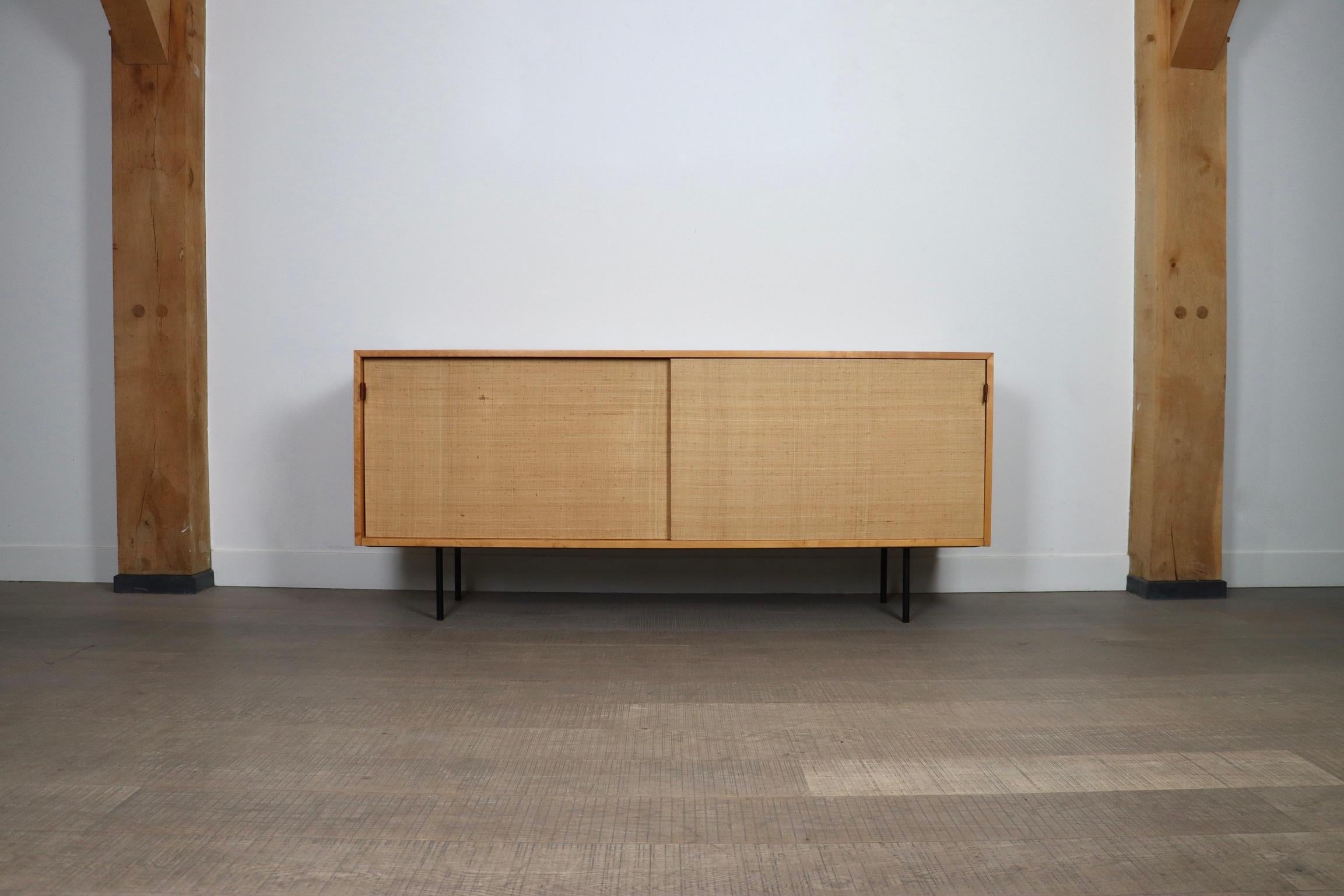 Florence Knoll Model 116 Seagrass Sideboard, 1950s For Sale 7