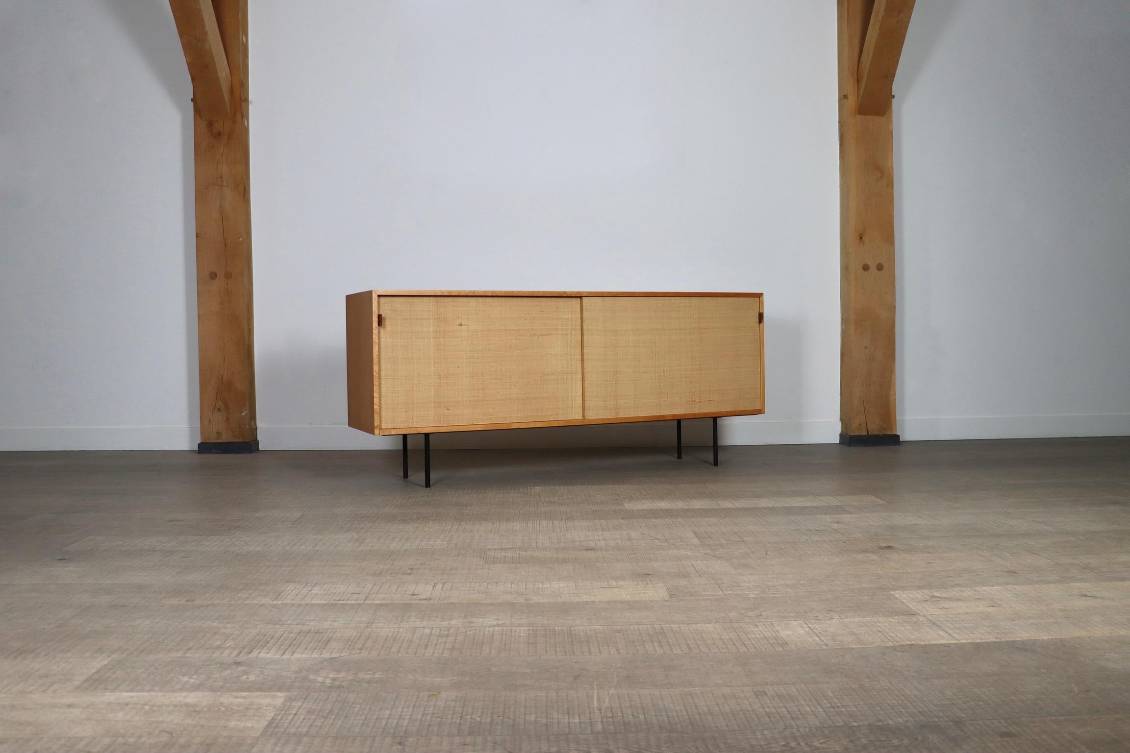 Florence Knoll Model 116 Seagrass Sideboard, 1950s For Sale 9