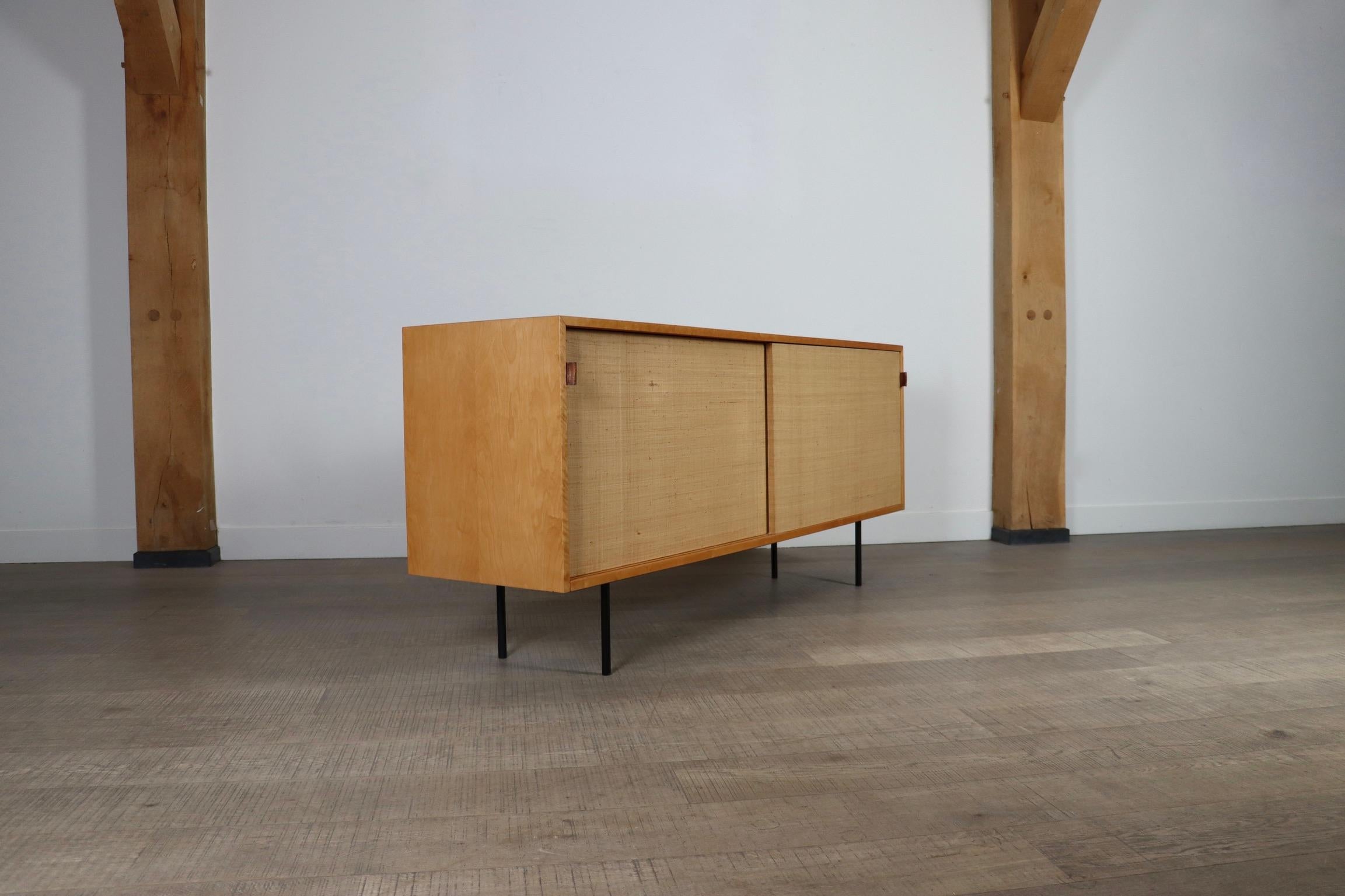 Florence Knoll Model 116 Seagrass Sideboard, 1950s For Sale 11