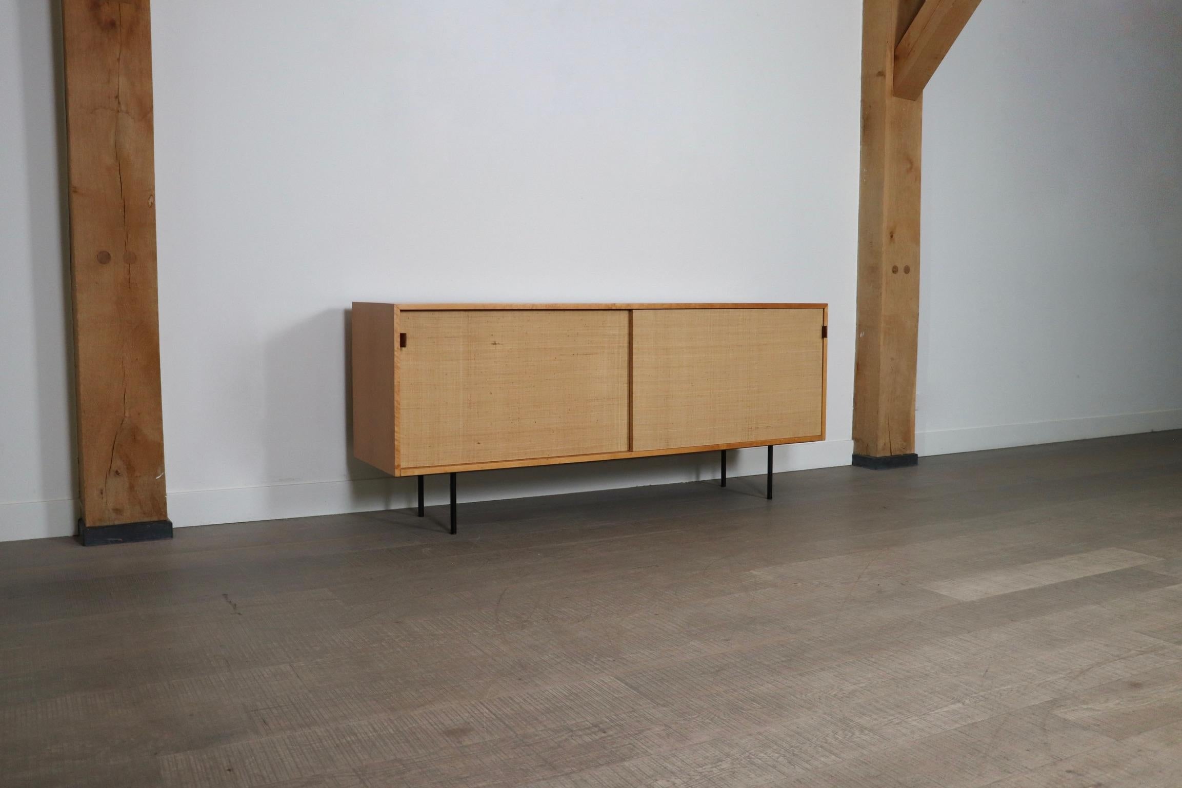 Metal Florence Knoll Model 116 Seagrass Sideboard, 1950s For Sale