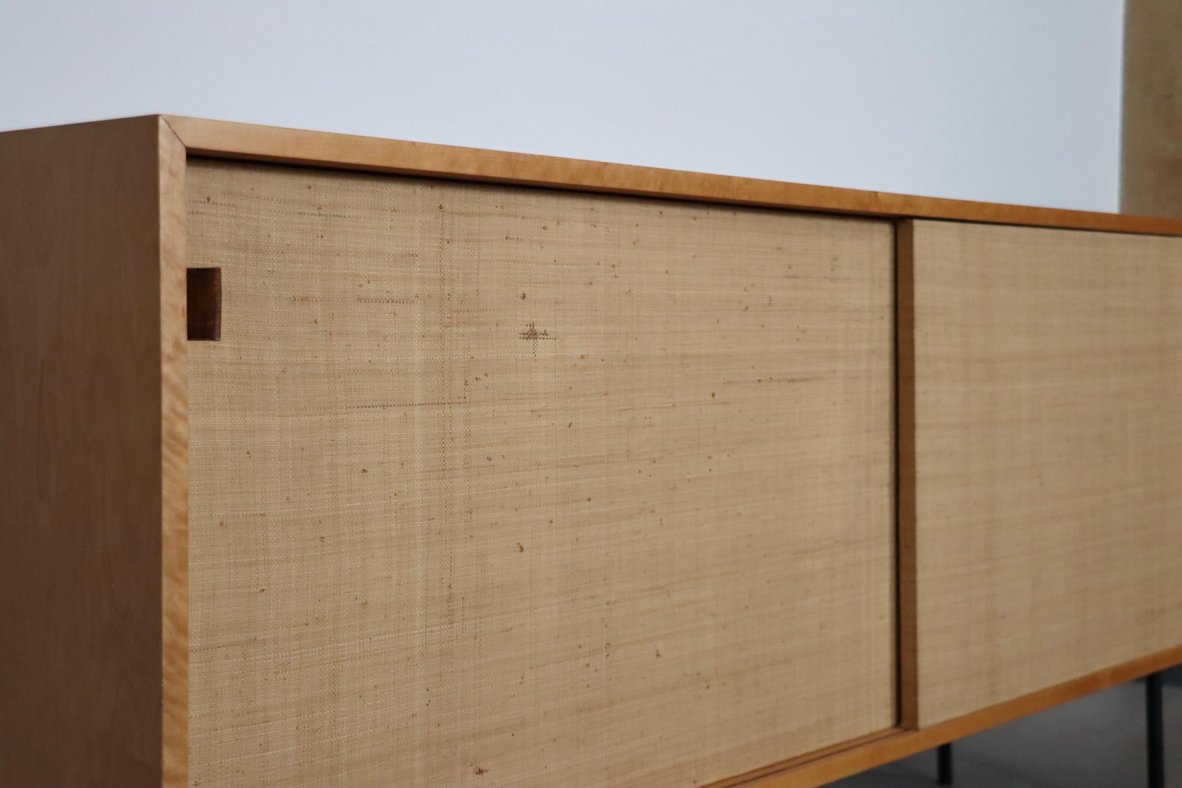 Florence Knoll Model 116 Seagrass Sideboard, 1950s For Sale 1