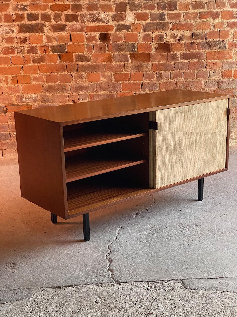 Florence Knoll Model 116 Walnut & Seagrass Credenza, USA, 1948 4