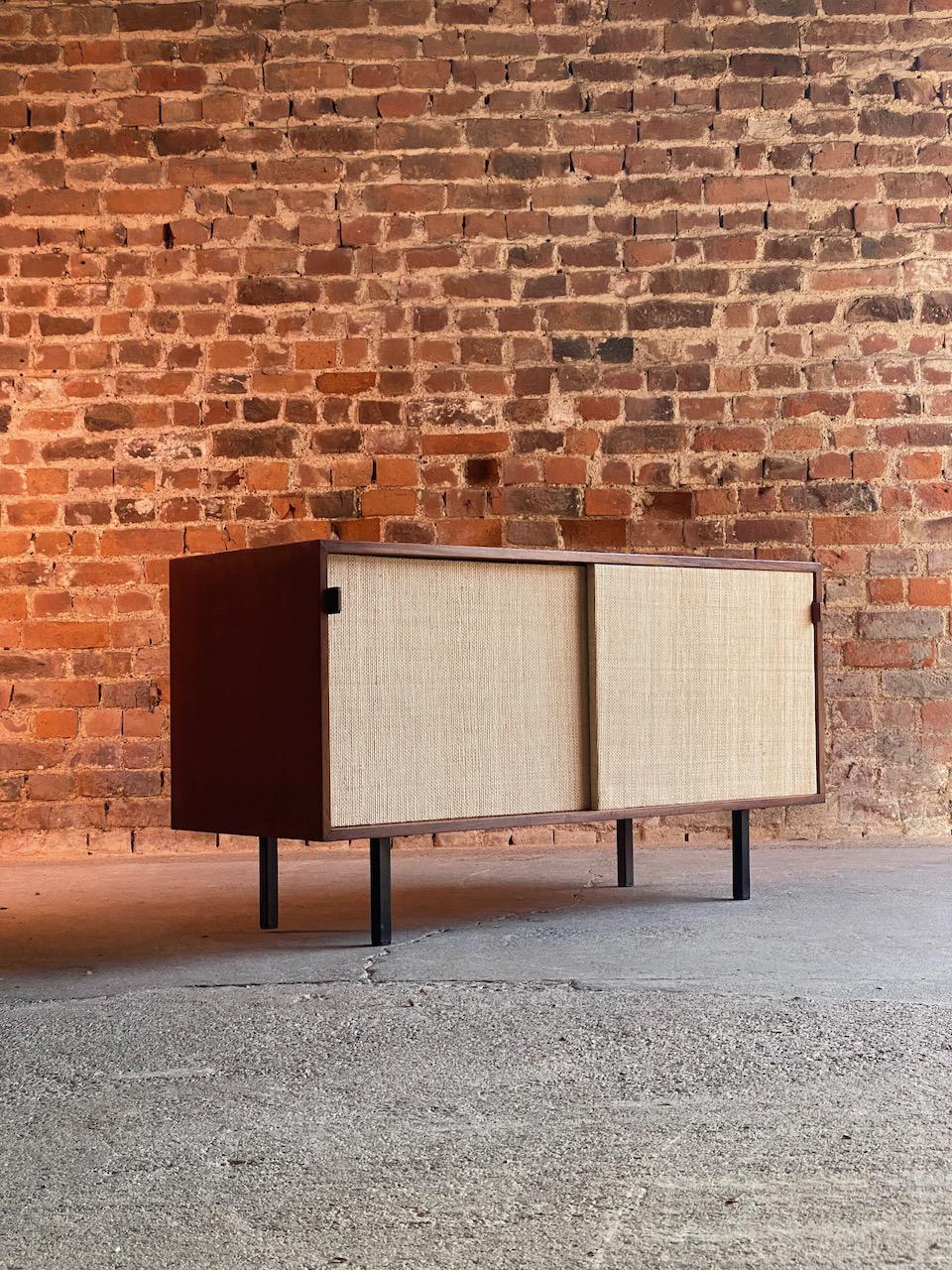 Florence Knoll Model 116 Walnut & Seagrass Credenza, USA, 1948 6