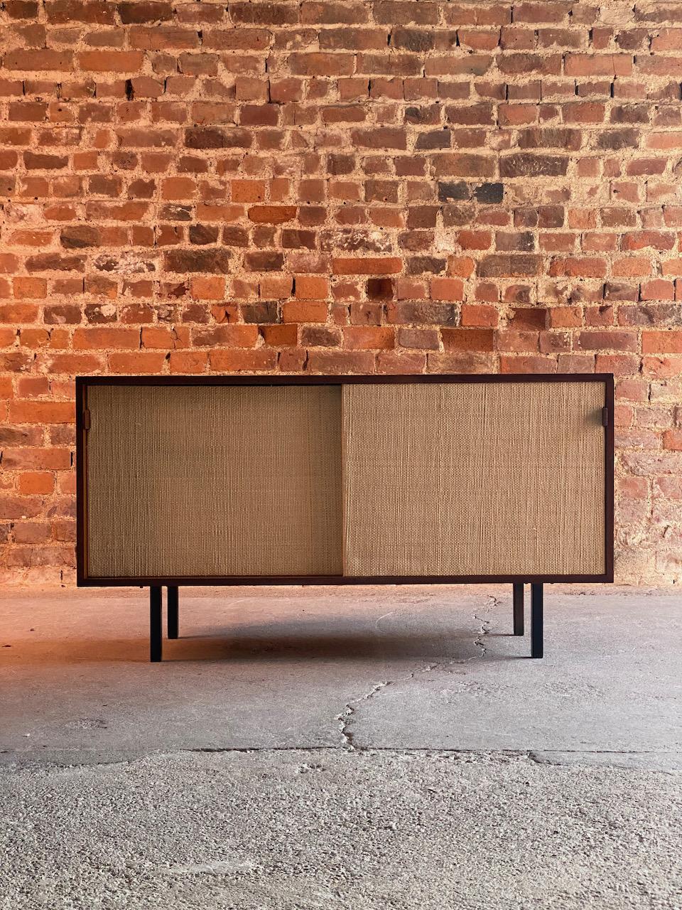 Mid-Century Modern Florence Knoll Model 116 Walnut & Seagrass Credenza, USA, 1948