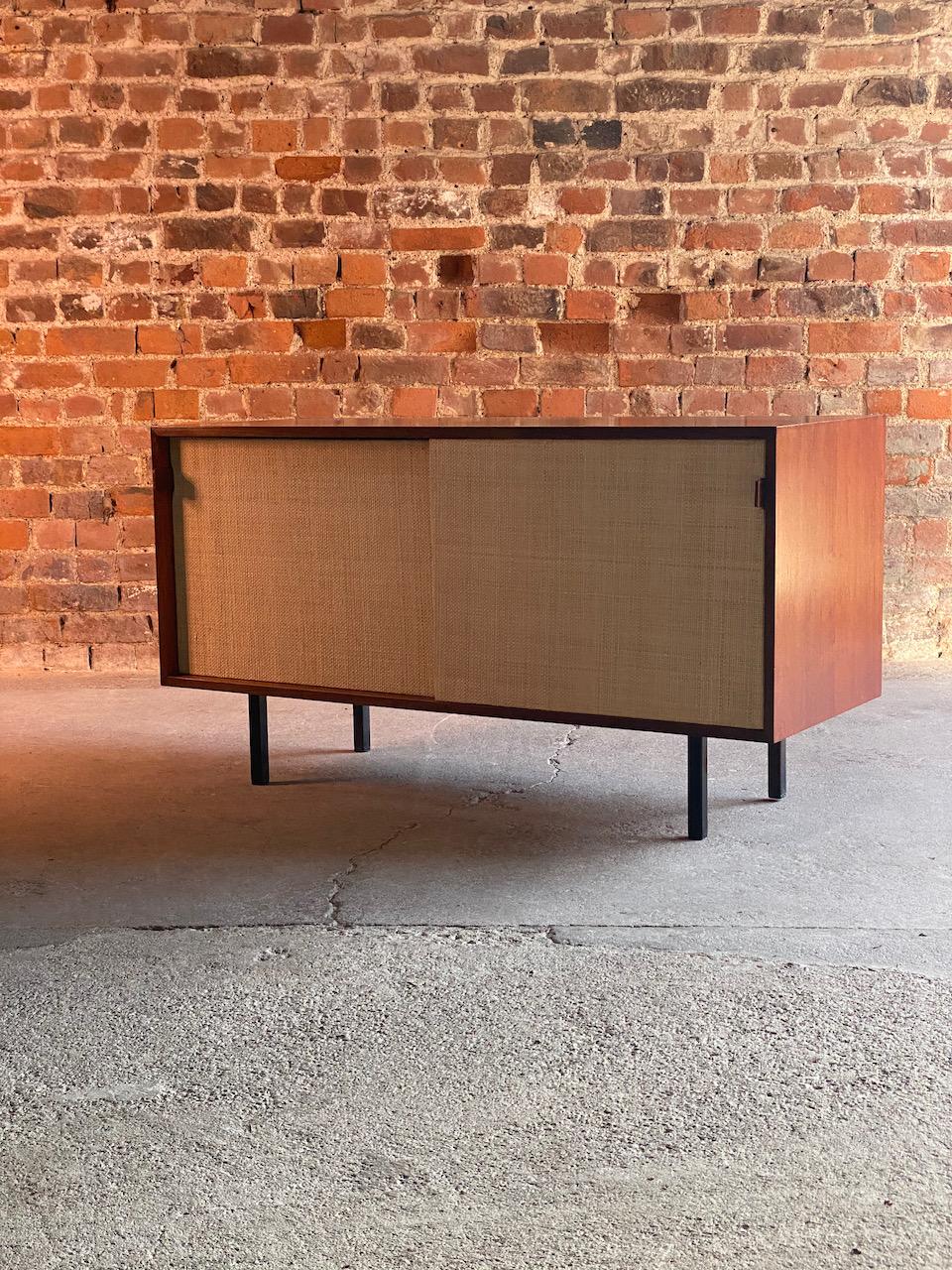 Florence Knoll Model 116 Walnut & Seagrass Credenza, USA, 1948 1