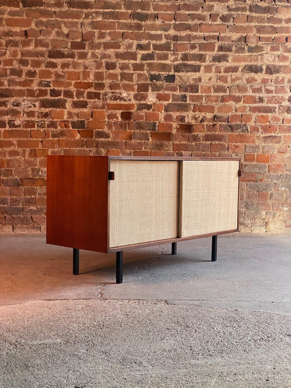 Florence Knoll Model 116 Walnut & Seagrass Credenza, USA, 1948 2