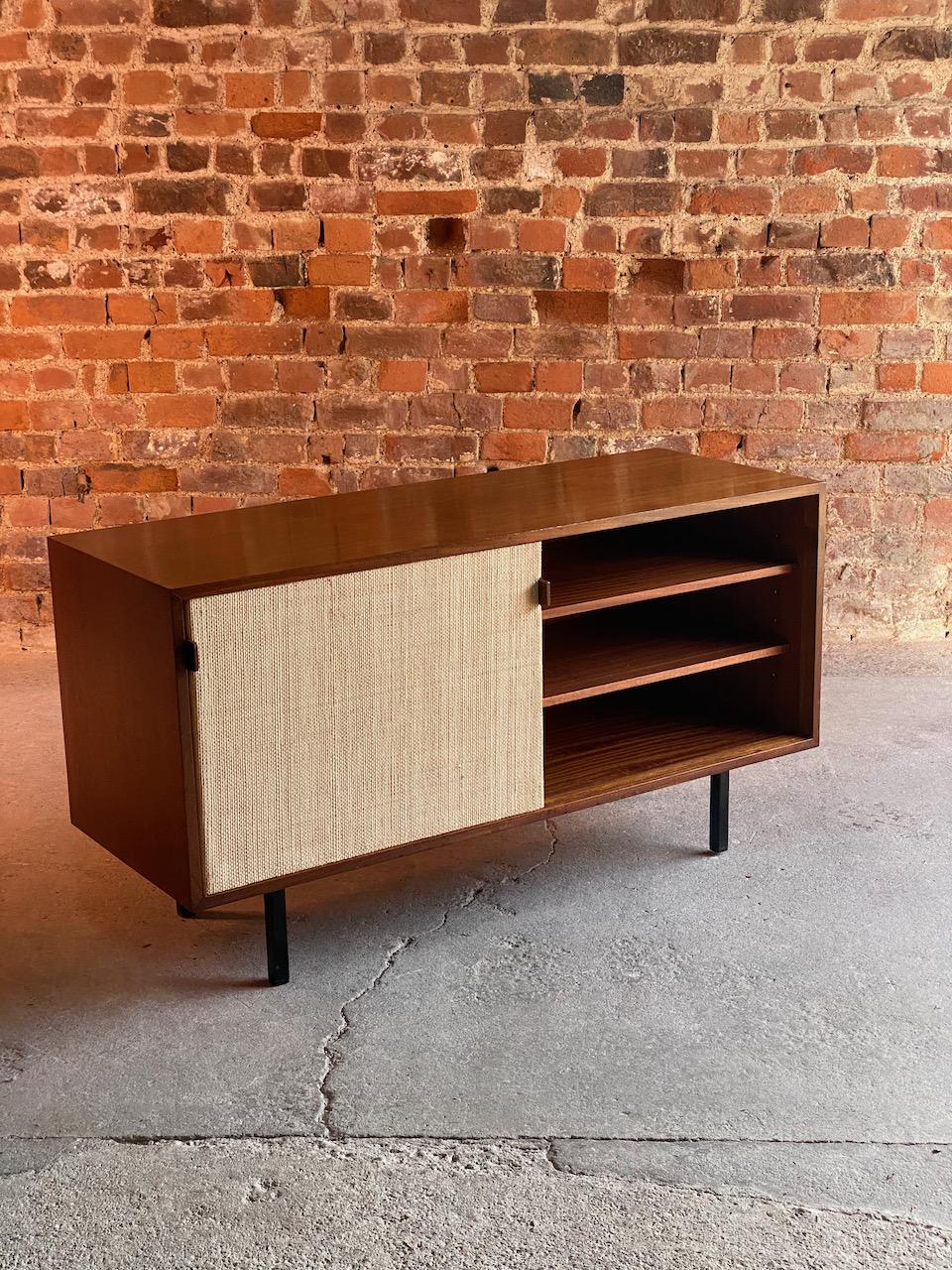 Florence Knoll Model 116 Walnut & Seagrass Credenza, USA, 1948 3