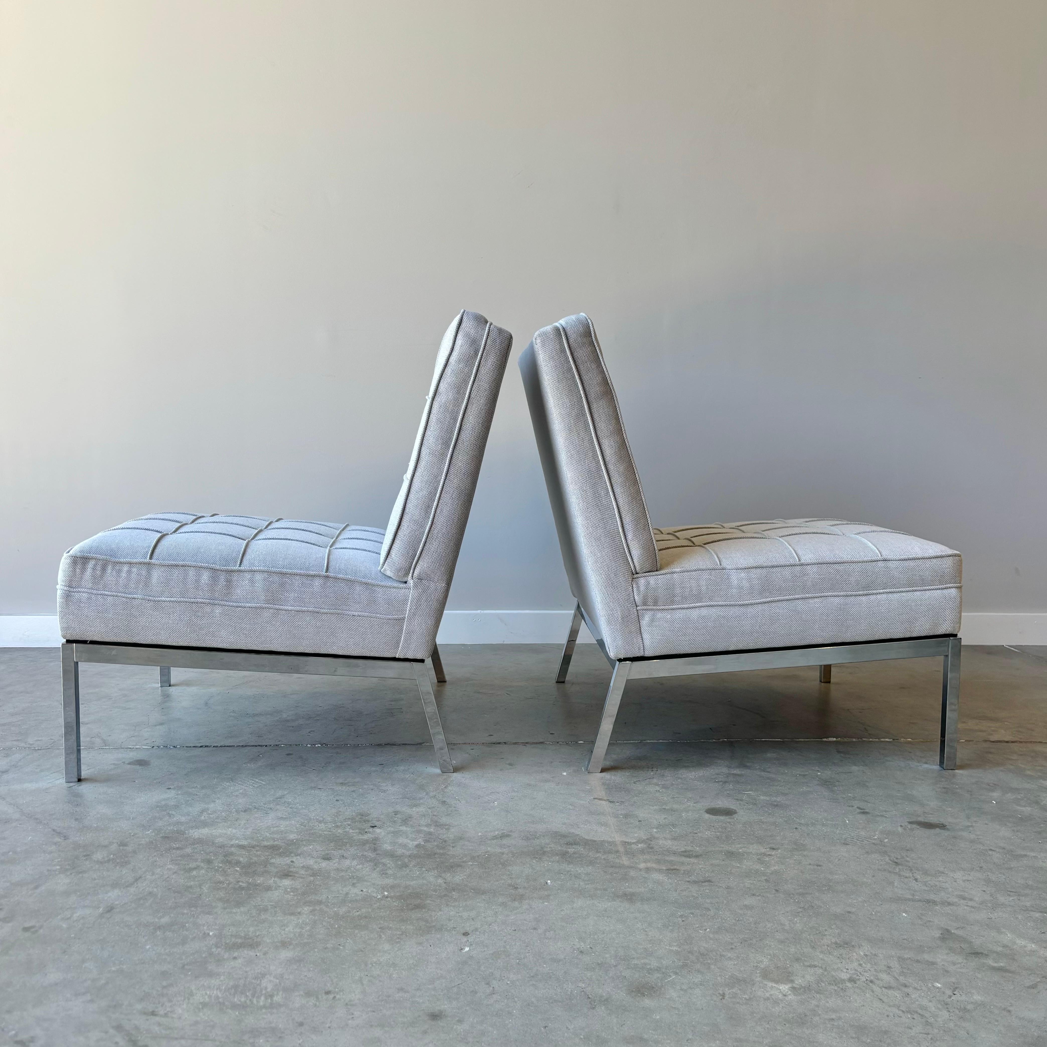 Sillas Slipper Florence Knoll Model 65, Años 70, Knoll Acero en venta