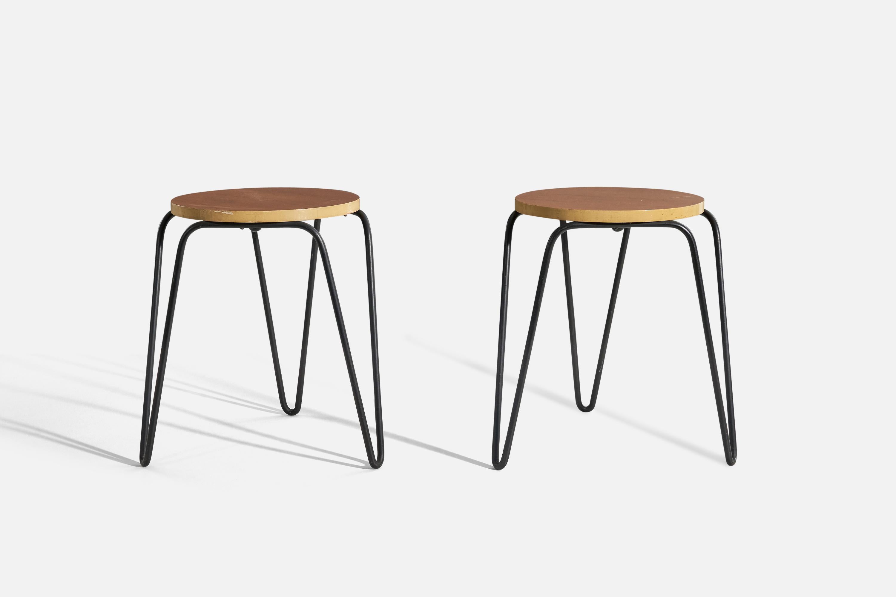 Florence Knoll, Taburetes Modelo 75, Abedul, Hierro, Knoll Associates, EE.UU., 1948 Moderno de mediados de siglo en venta