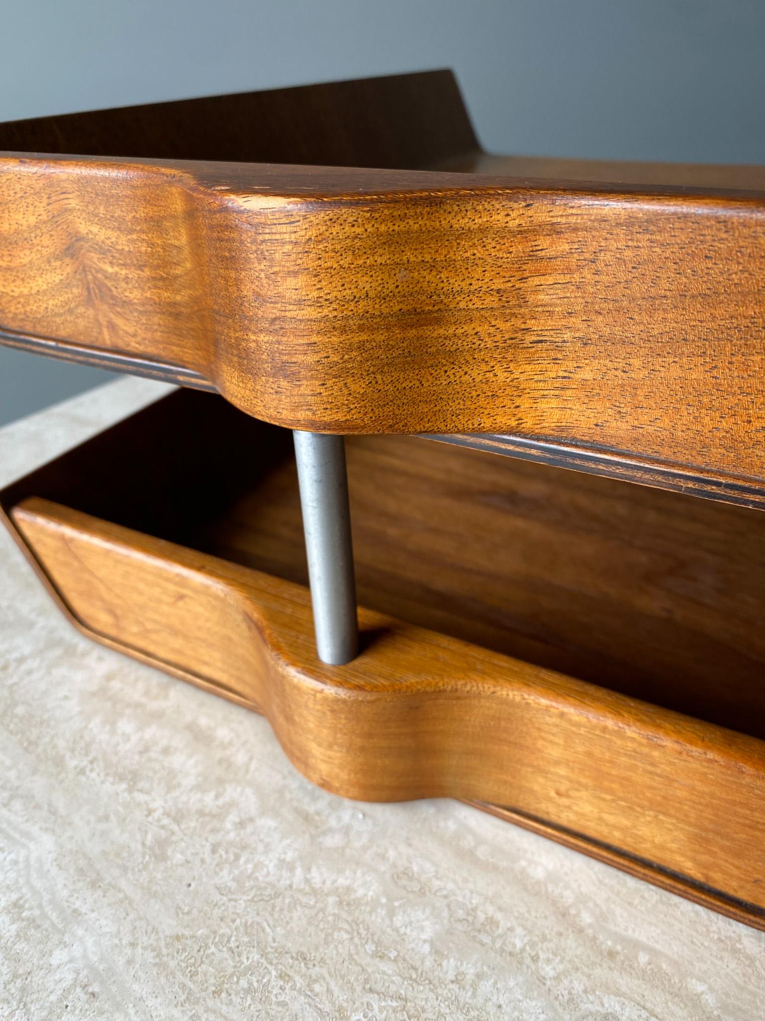 Florence Knoll Molded Plywood Architectural Letter Tray, 1960s 5