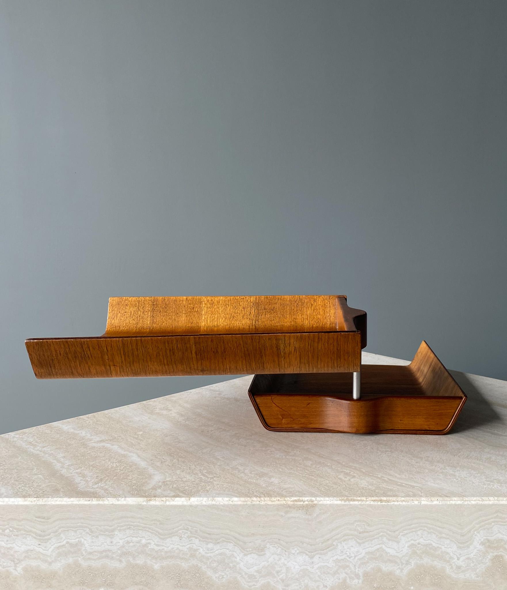 Florence Knoll Molded Plywood Architectural Letter Tray, 1960s 7