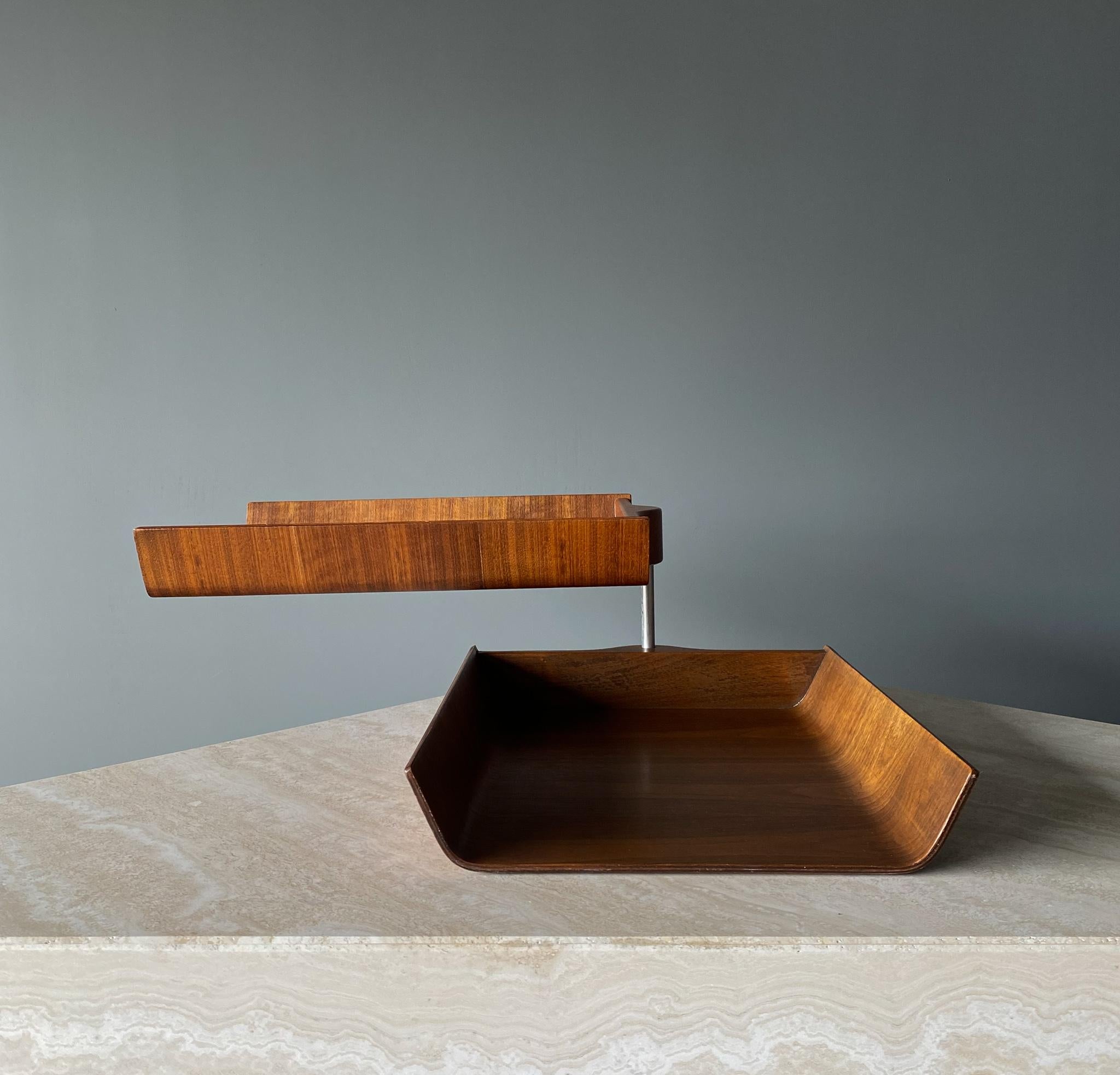 Florence Knoll Molded Plywood Architectural Letter Tray, 1960s For Sale 8