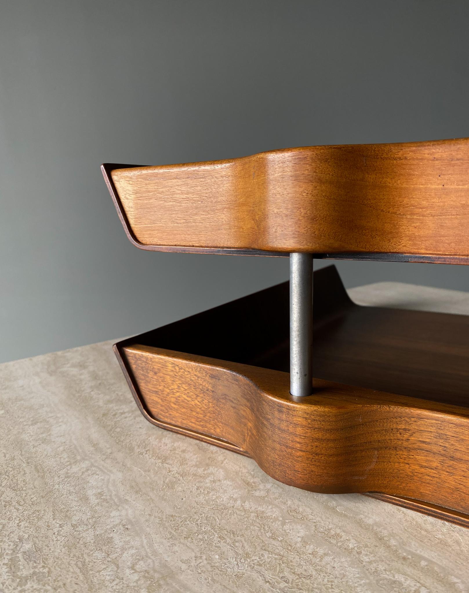 Florence Knoll Molded Plywood Architectural Letter Tray, 1960s 9