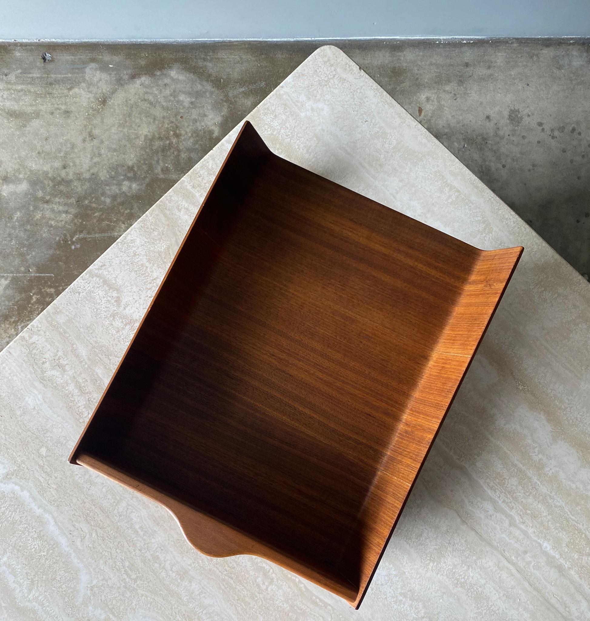 Florence Knoll Molded Plywood Architectural Letter Tray, 1960s For Sale 11