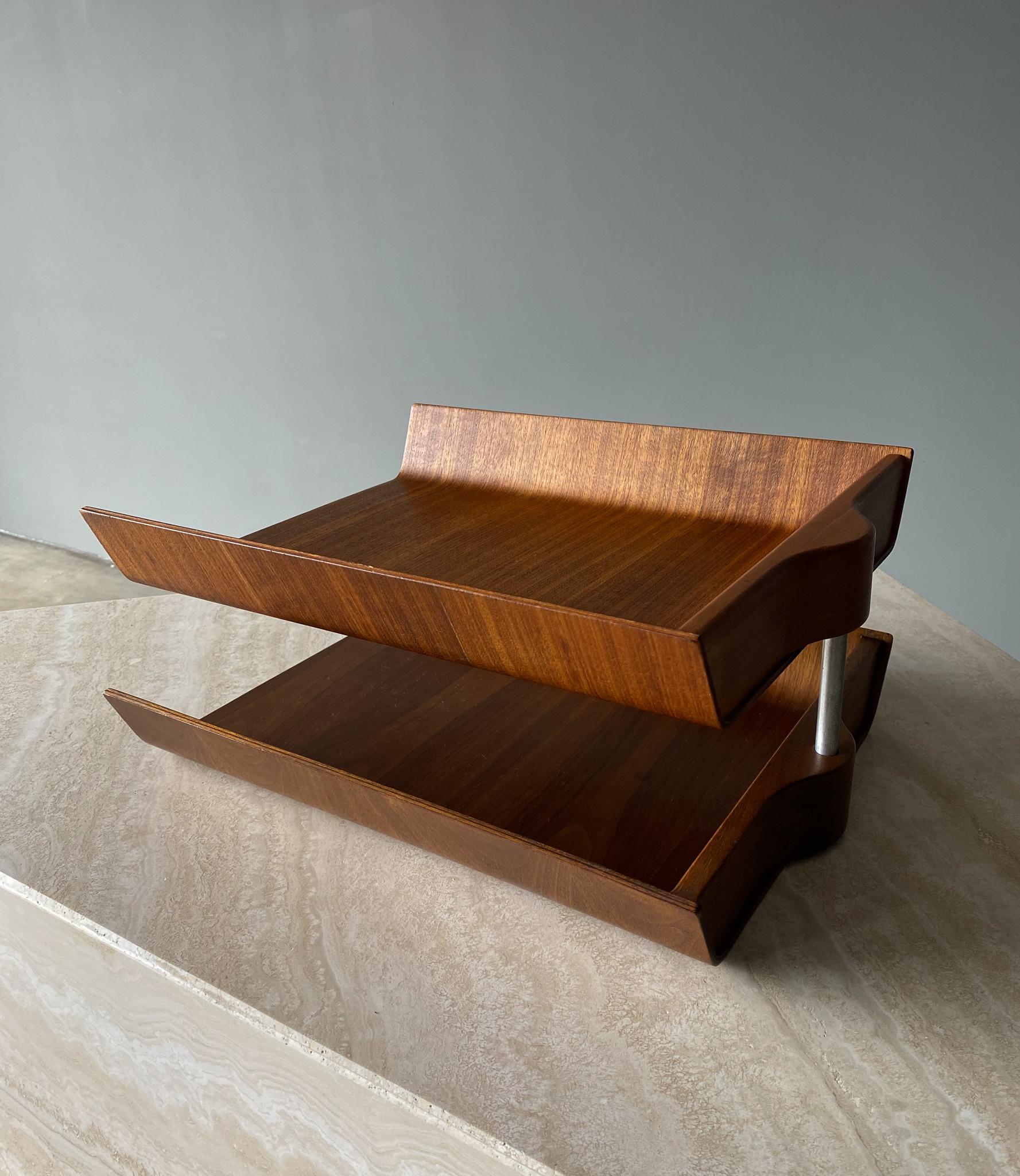 Florence Knoll Molded Plywood Architectural Letter Tray, 1960s 13