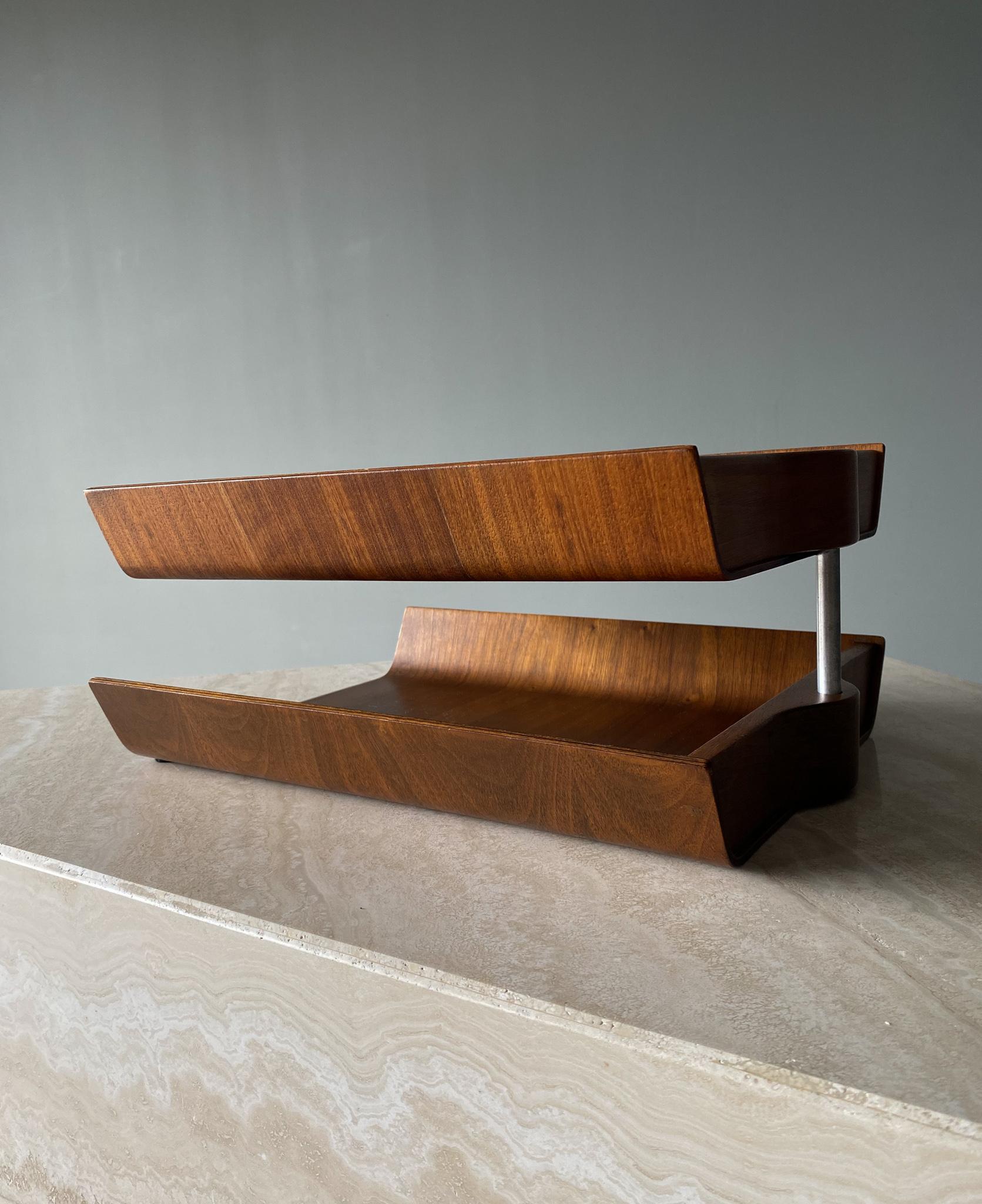 Florence Knoll Molded Plywood Architectural Letter Tray, 1960s For Sale 1