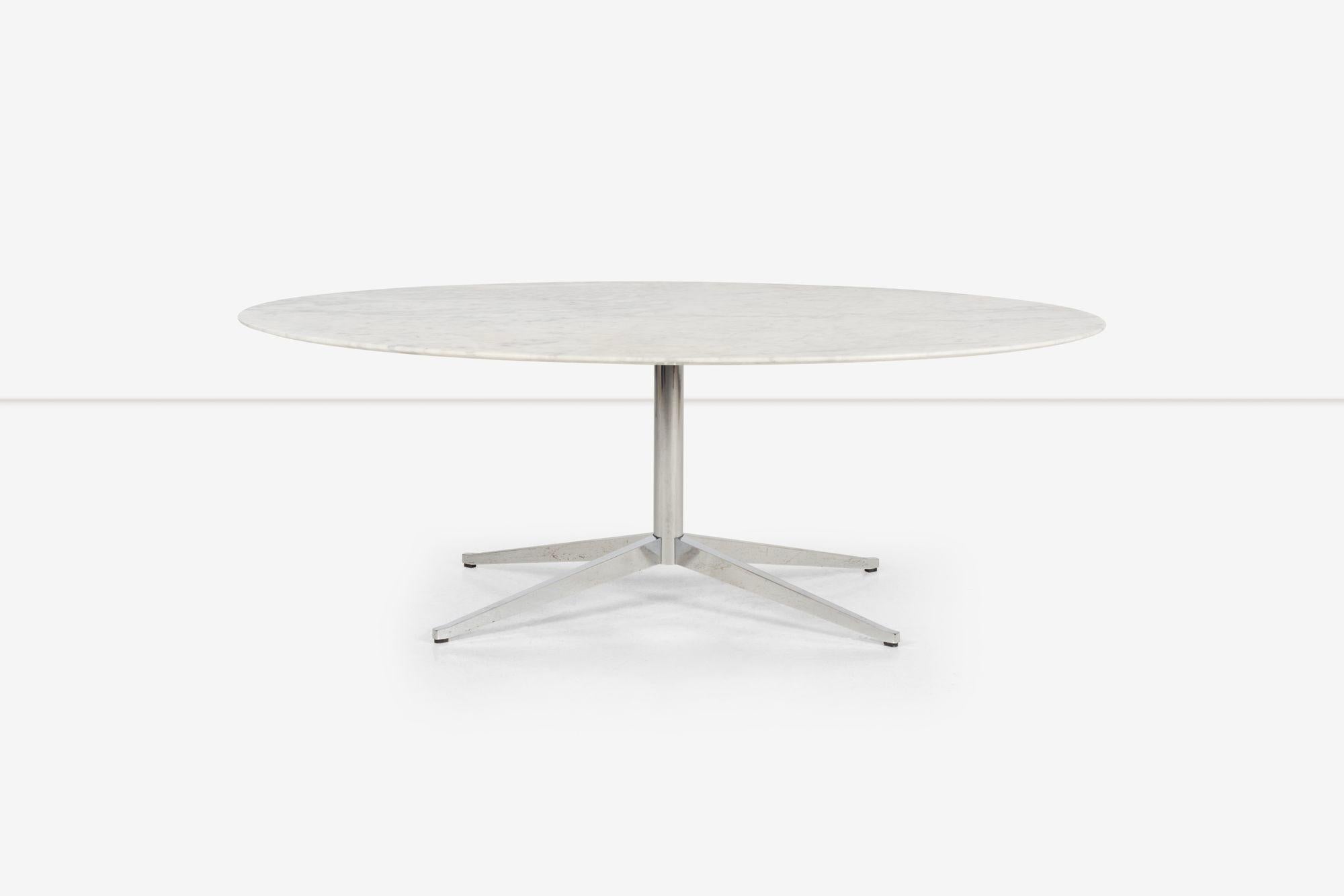 Mid-Century Modern Florence Knoll Oval Dining Table with 3/4