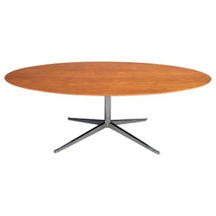 Florence Knoll Oval Table Desk in Walnut