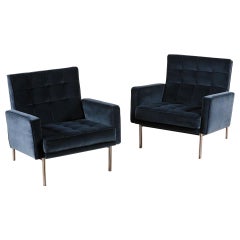 Retro Florence Knoll, Pair of "Parallel Bar" Lounge Chairs, circa 1965