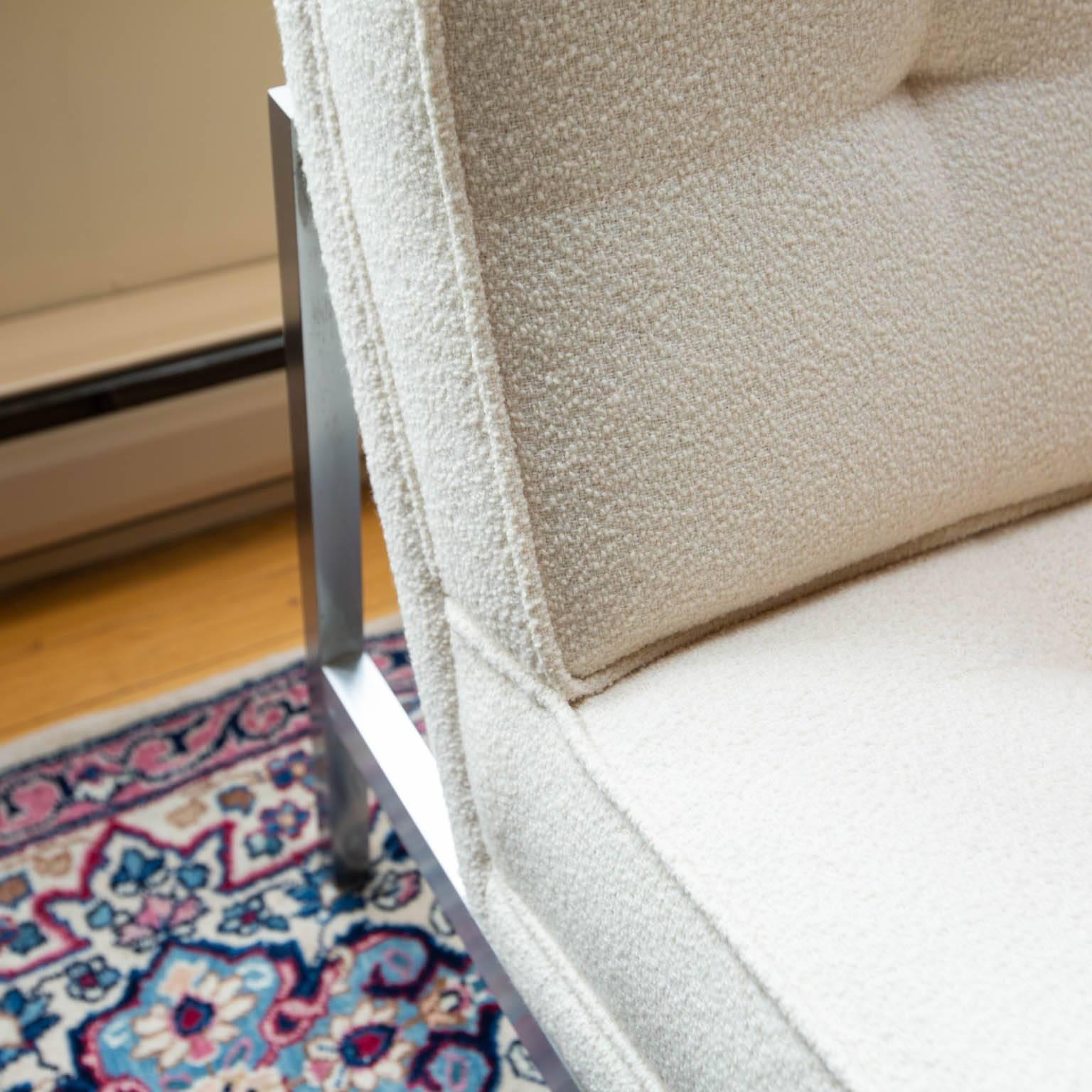 Mid-Century Modern Florence Knoll Parallel Bar Armless Sofa For Sale