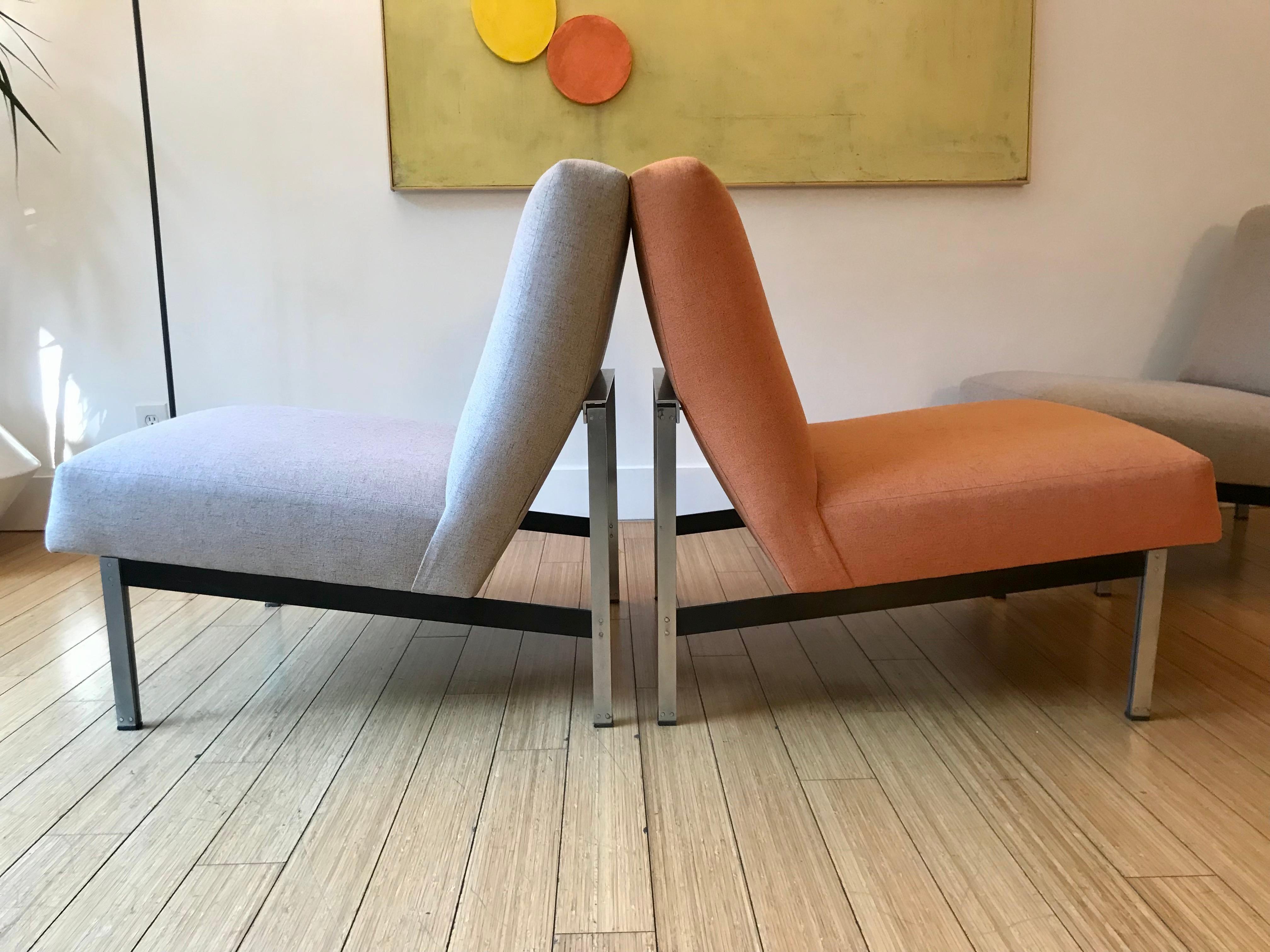 Steel Florence Knoll Parallel Bar Modular Seating System