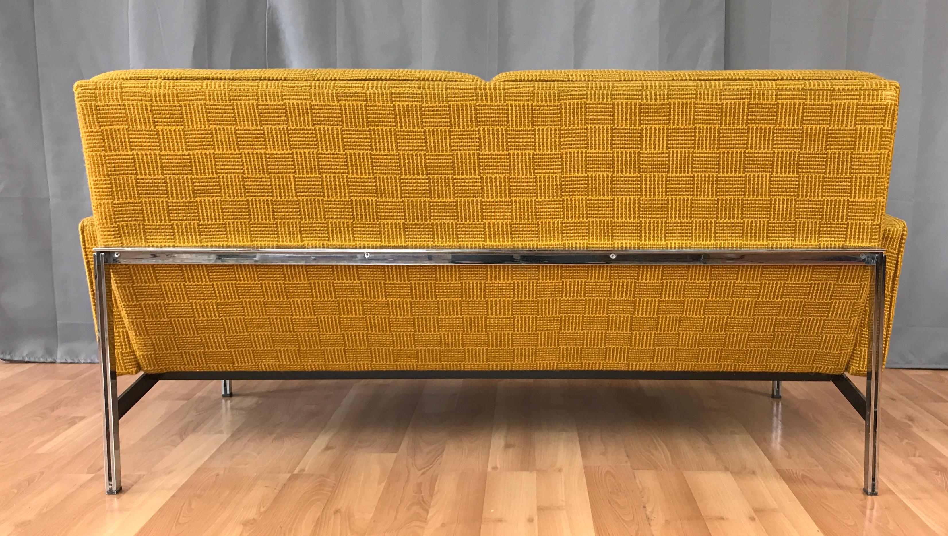 Florence Knoll for Knoll International Parallel Bar Settee In Fair Condition In San Francisco, CA