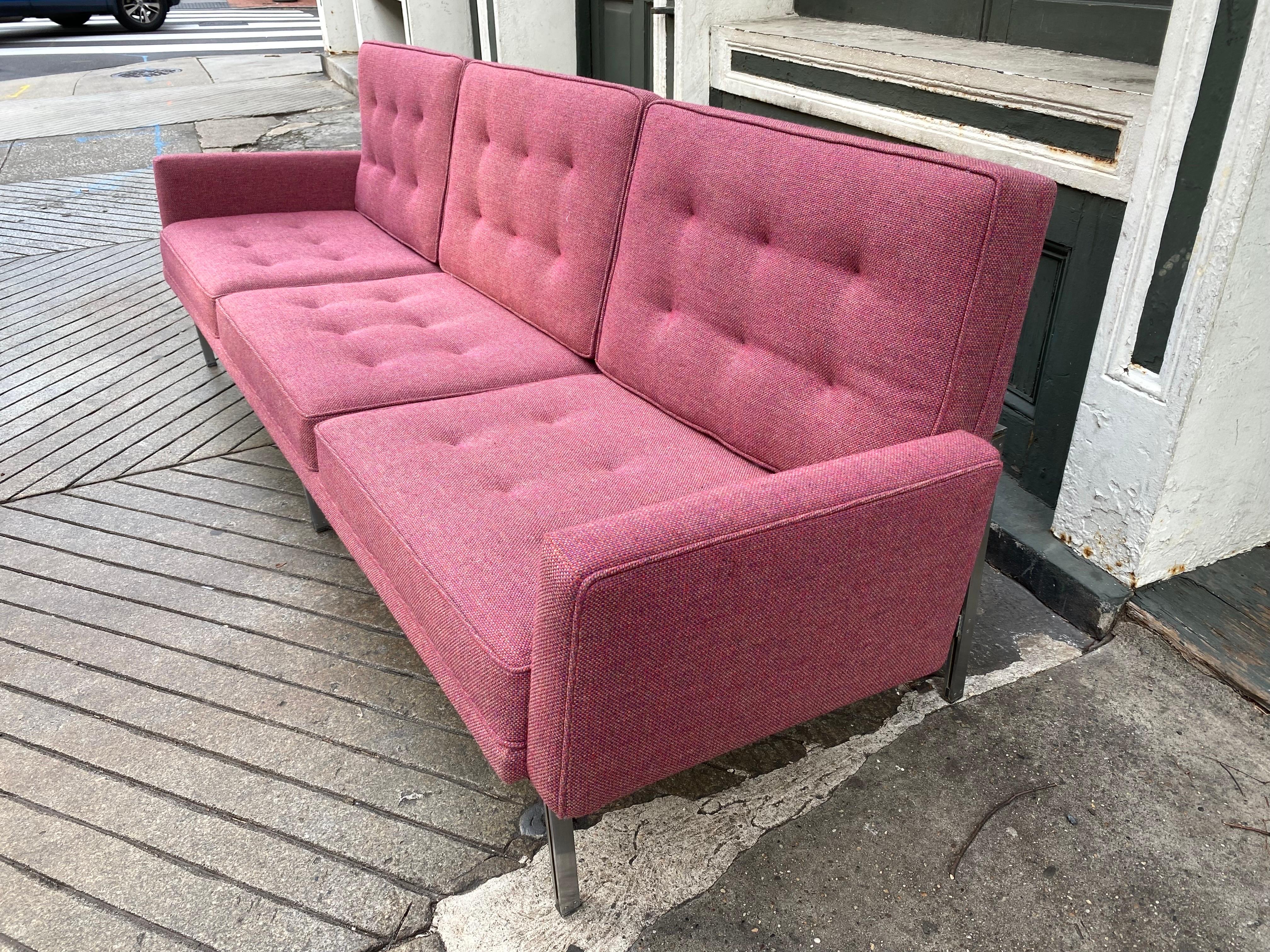 pink tweed sofa