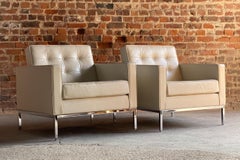 Florence Knoll Relax Leather Armchairs 1-Place, Pair by Knoll Studio, USA