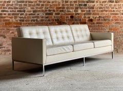 Florence Knoll Relax Leather Three-Seat Sofa by Knoll Studio