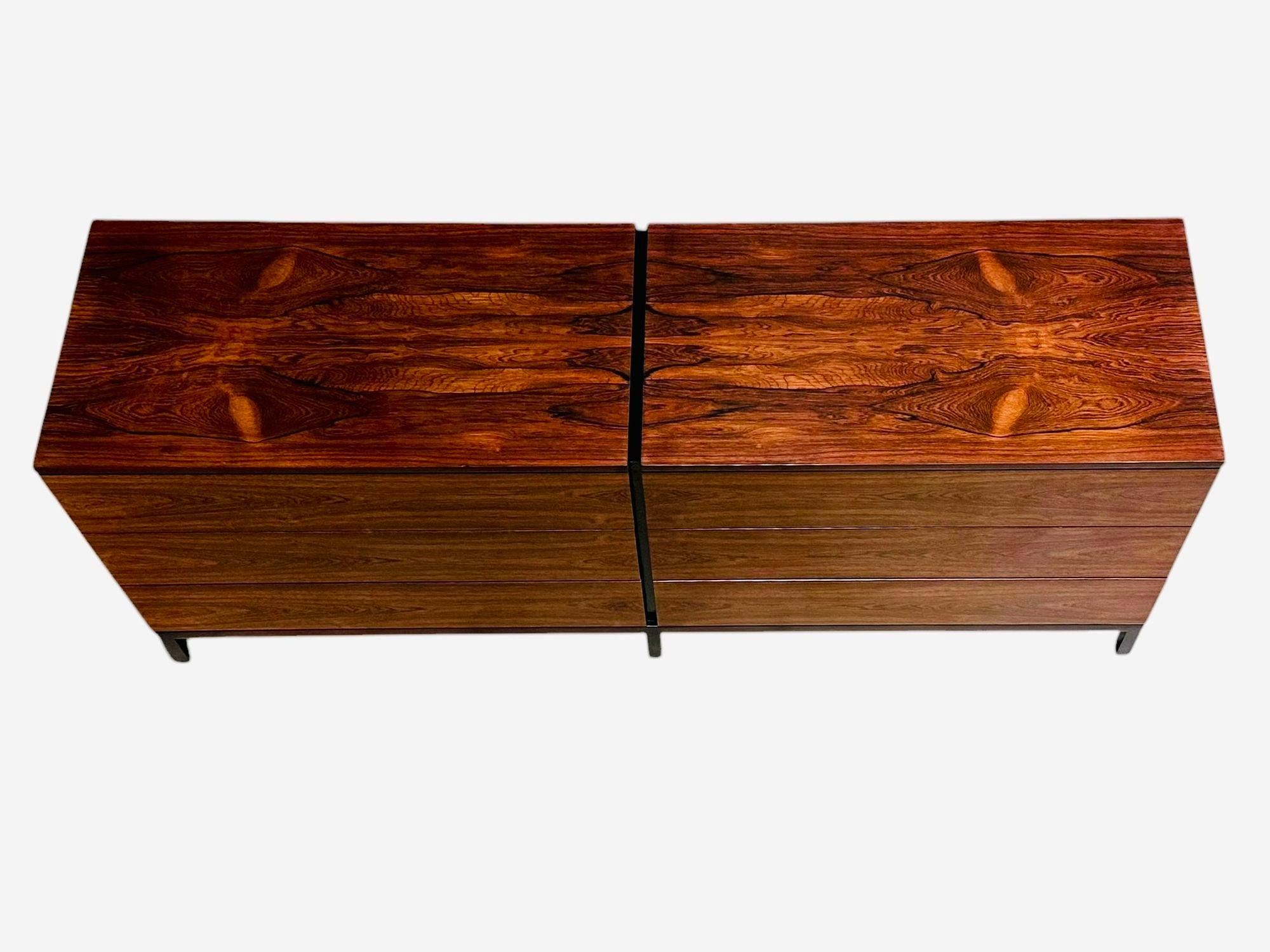 Mid-Century Modern Florence Knoll Rosewood 6 Drawer Double Dresser/Chest, 1960 For Sale