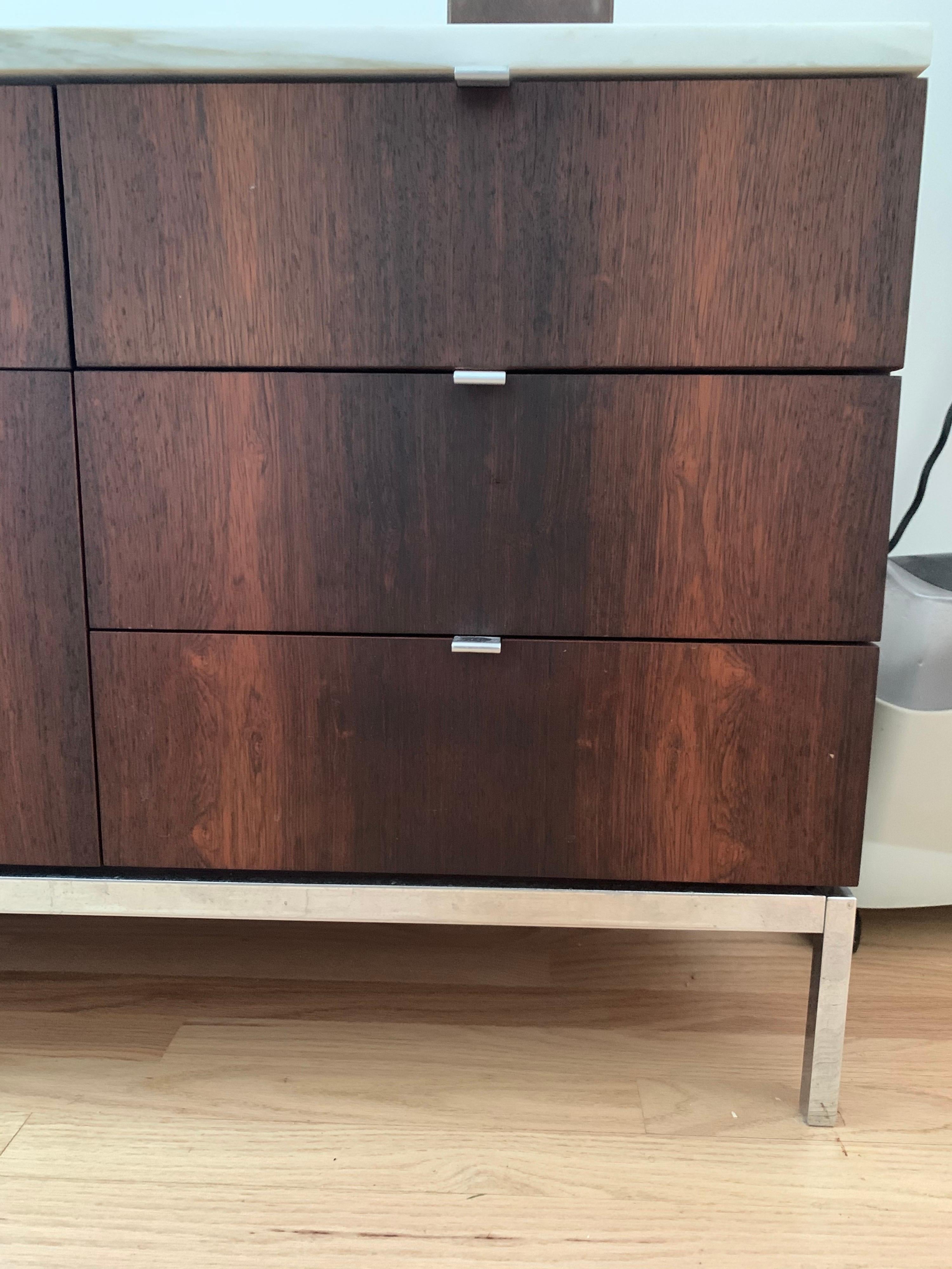 Florence Knoll Rosewood and Calcutta Marble Credenza or Dresser, Italy, 1960s 1