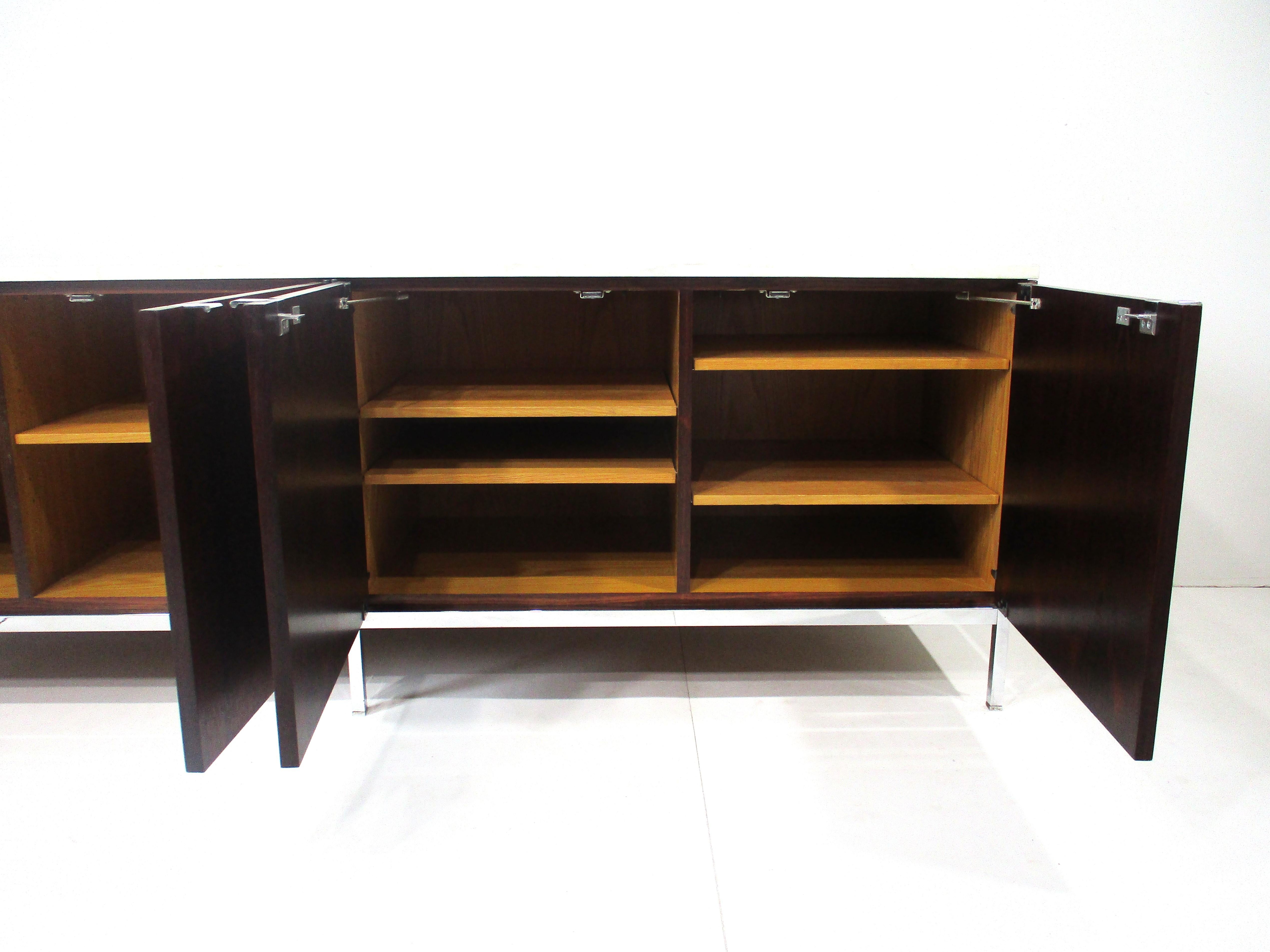Florence Knoll Rosewood and Marble Credenza for Knoll 3