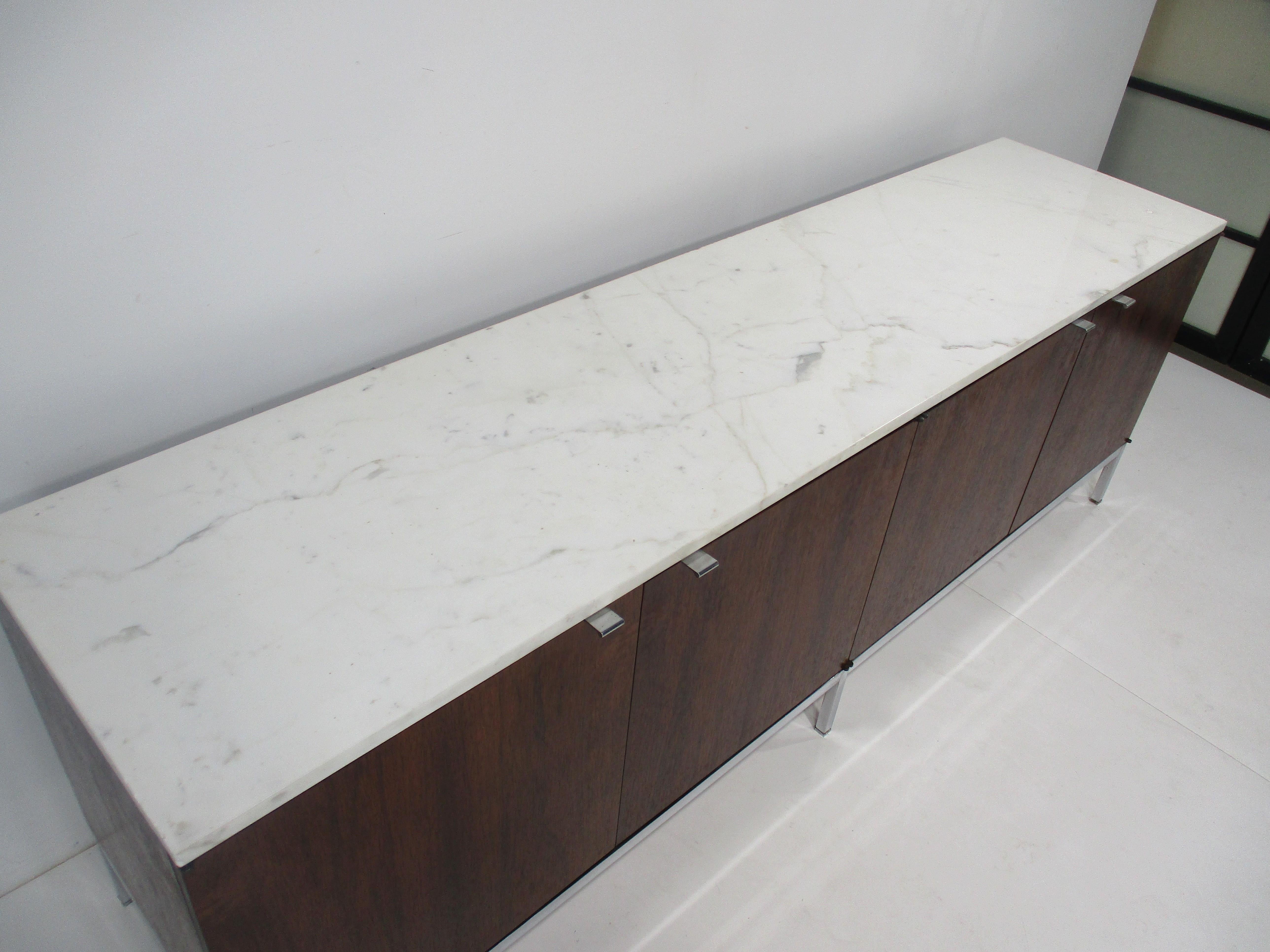 Florence Knoll Rosewood and Marble Credenza for Knoll 6