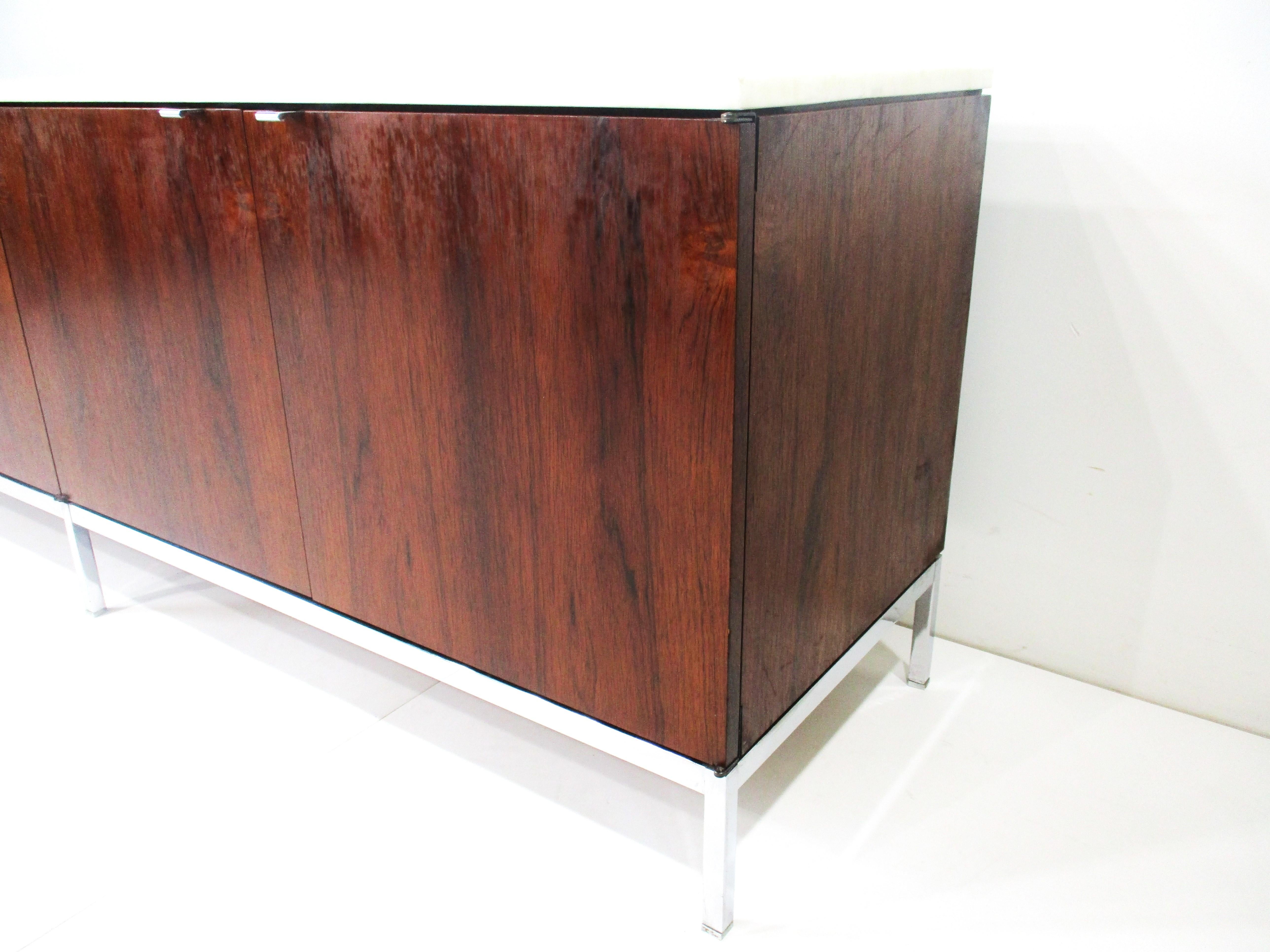 Florence Knoll Rosewood and Marble Credenza for Knoll 8