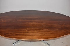 Florence Knoll Mesa de Conferencia de Comedor de Palo de Rosa, 96", Ovalada